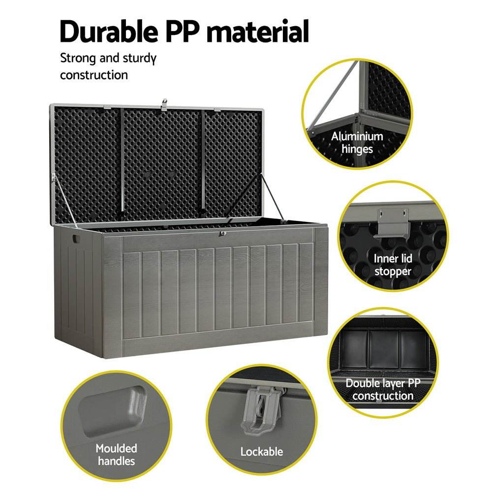 Gardeon Outdoor Storage Box 830L Container Indoor Garden Bench Tool Sheds Chest - Outdoorium