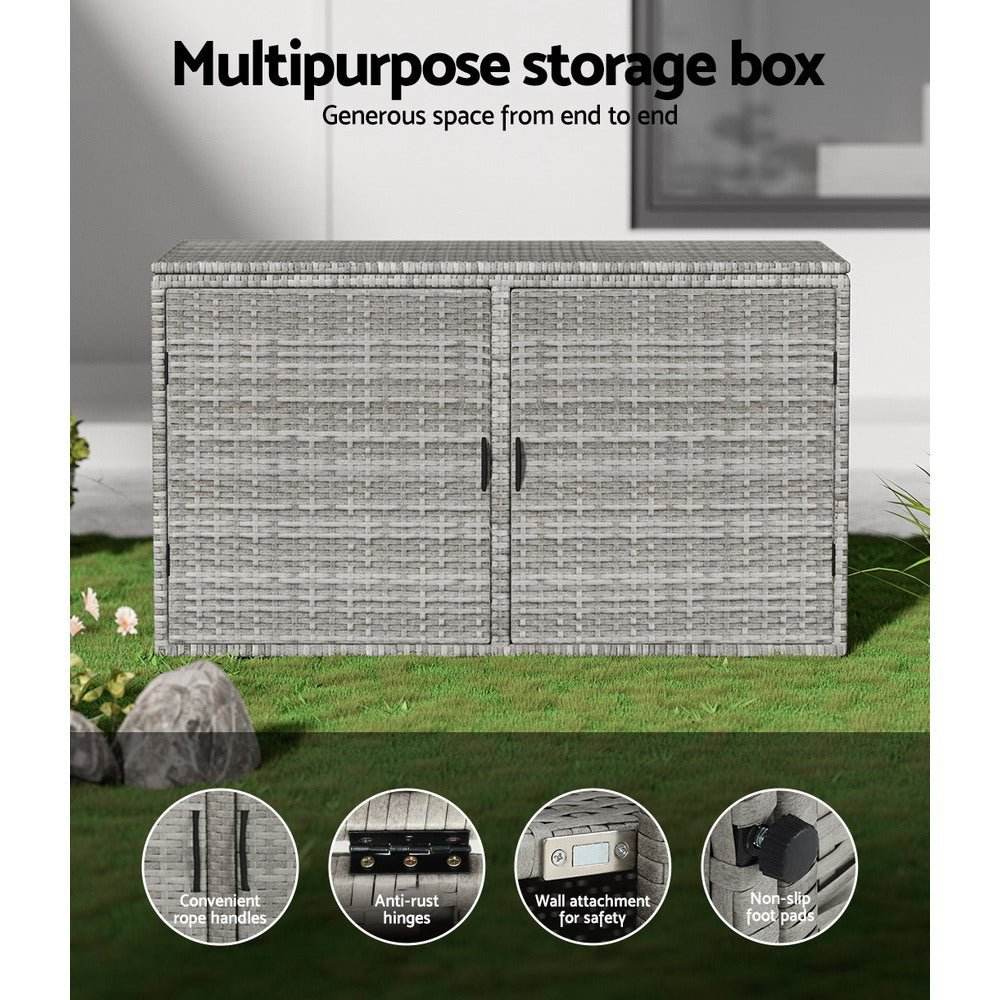 Gardeon Outdoor Storage Cabinet Box Deck Wicker Shelf Chest Garden Shed Tools - Outdoorium