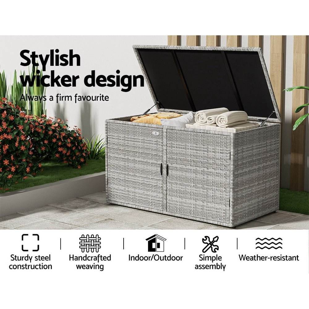 Gardeon Outdoor Storage Cabinet Box Deck Wicker Shelf Chest Garden Shed Tools - Outdoorium