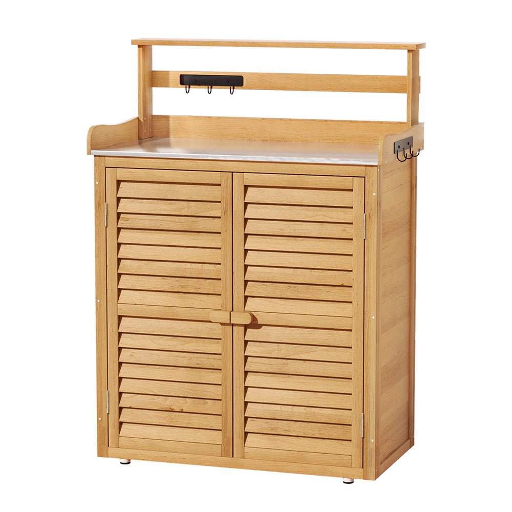 Gardeon Outdoor Storage Cabinet Box Potting Bench Table Shelf Chest Garden Shed - Outdoorium