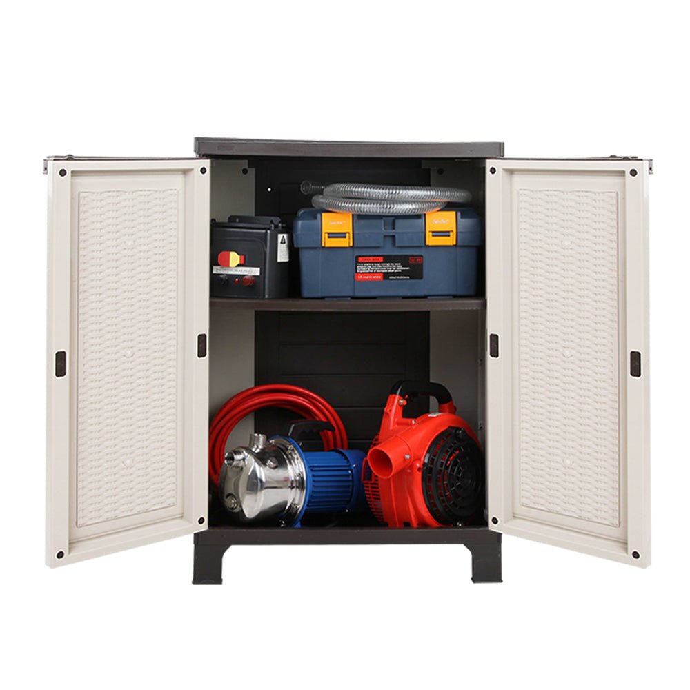 Gardeon Outdoor Storage Cabinet Cupboard Lockable Garage 92cm - Outdoorium