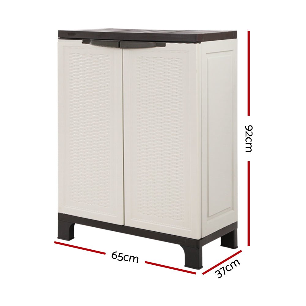 Gardeon Outdoor Storage Cabinet Cupboard Lockable Garage 92cm - Outdoorium