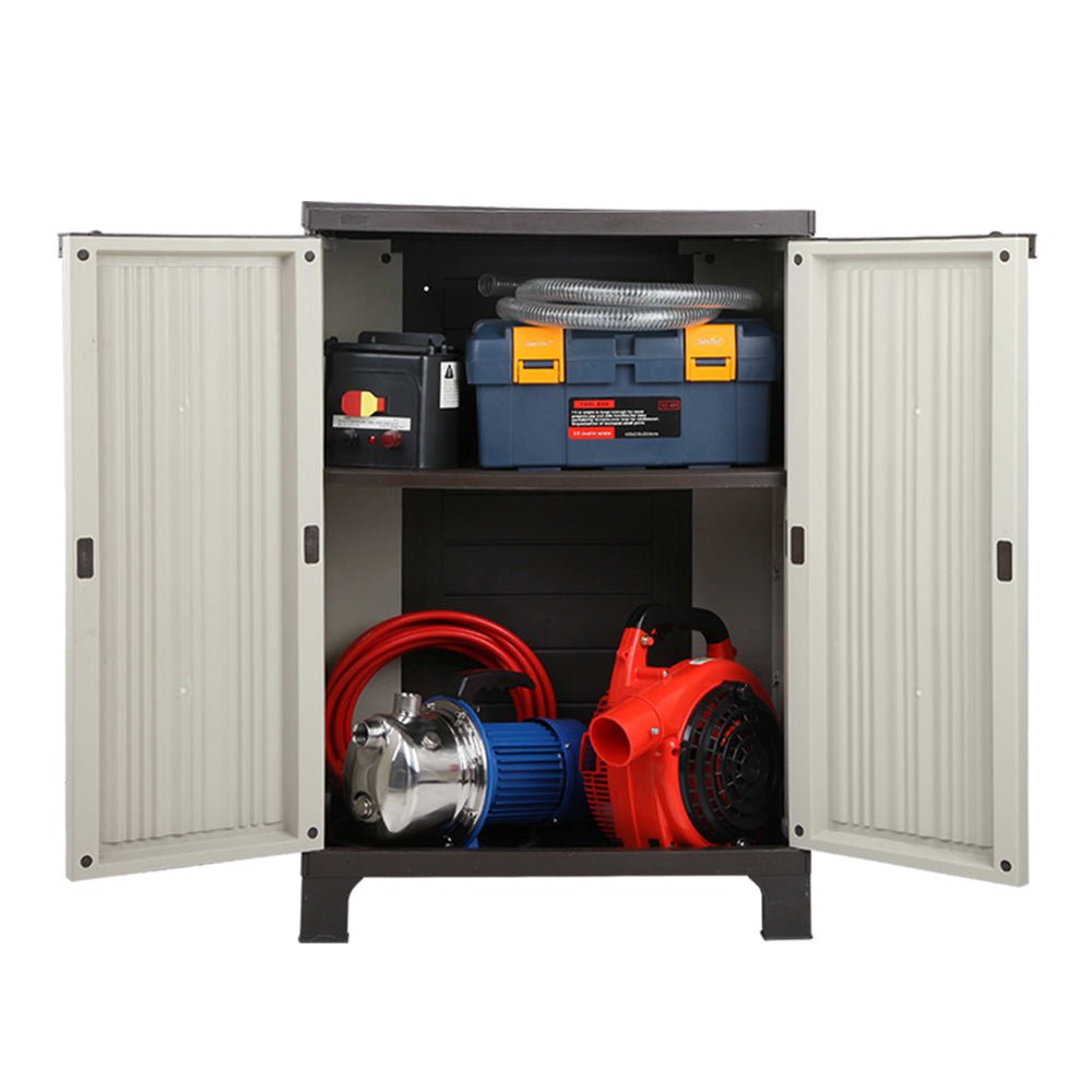 Gardeon Outdoor Storage Cabinet Lockable Cupboard Garage 92cm - Outdoorium
