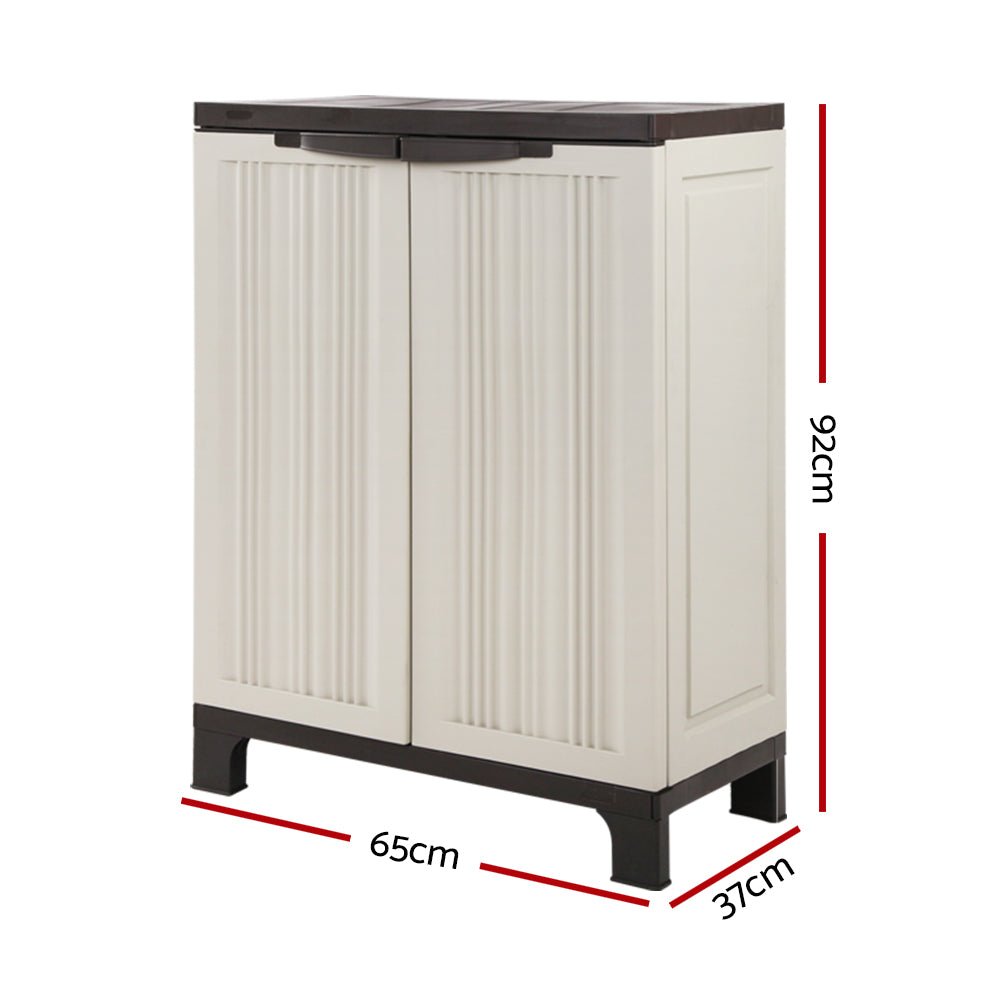 Gardeon Outdoor Storage Cabinet Lockable Cupboard Garage 92cm - Outdoorium