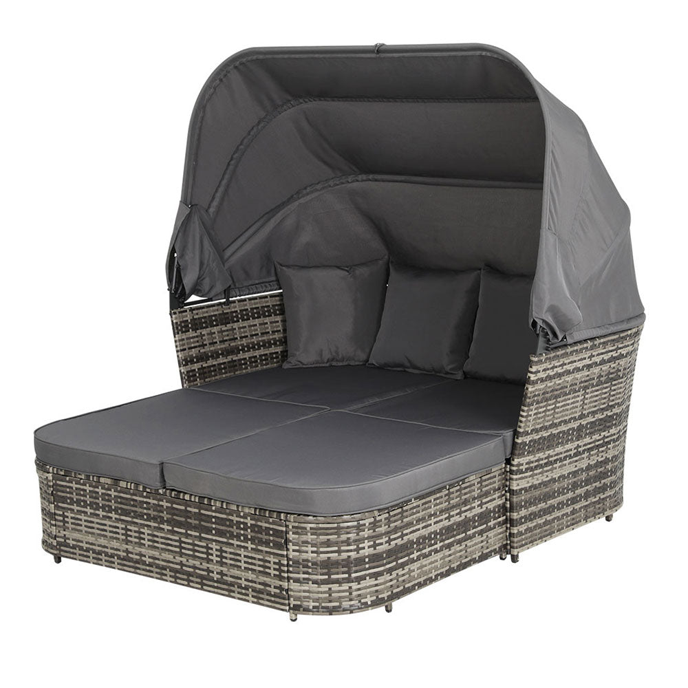 Gardeon Outdoor Sun Lounge Setting Patio Furniture Wicker Sofa Garden Day Bed - Outdoorium