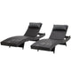 Gardeon 2PC Sun Lounge Wicker Lounger Outdoor Furniture Beach Chair Garden Adjustable Black | Furniture > Outdoor