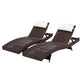 Gardeon 2PC Sun Lounge Wicker Lounger Outdoor Furniture Beach Chair Garden Adjustable Brown | Outdoorium