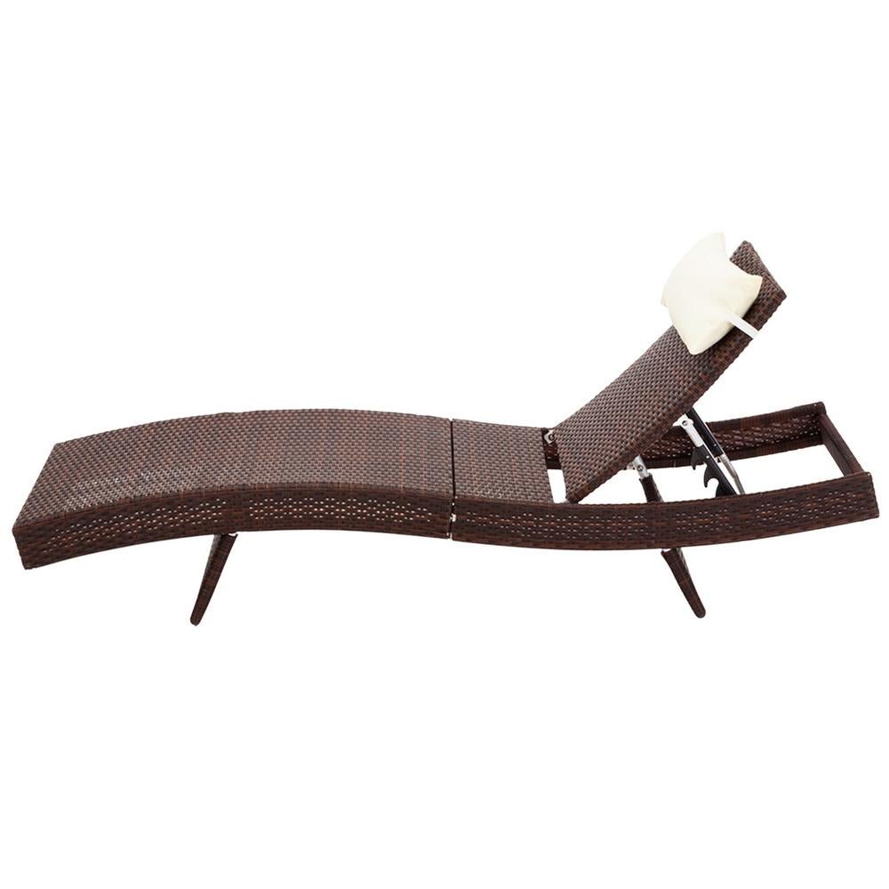 Gardeon Outdoor Sun Lounge Setting Wicker Lounger Day Bed Rattan Patio Furniture Brown - Outdoorium