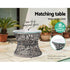 Gardeon Outdoor Lounge Setting Papasan Chair Wicker Table Garden Furniture Grey - Outdoorium