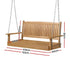 Gardeon Porch Swing Chair With Chain Outdoor Furniture Wooden Bench 2 Seat Teak - Outdoorium