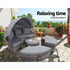 Gardeon Sun Lounge Setting Wicker Lounger Day Bed Patio Outdoor Furniture Grey - Outdoorium