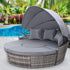 Gardeon Sun Lounge Setting Wicker Lounger Day Bed Patio Outdoor Furniture Grey - Outdoorium