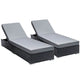 Gardeon 2PC Sun Lounge Wicker Lounger Outdoor Furniture Day Bed Adjustable Rattan Garden | Furniture > Outdoor