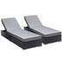 Gardeon 2PC Sun Lounge Wicker Lounger Outdoor Furniture Day Bed Adjustable Rattan Garden - Outdoorium