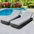 Gardeon 2PC Sun Lounge Wicker Lounger Outdoor Furniture Day Bed Adjustable Rattan Garden | Outdoorium