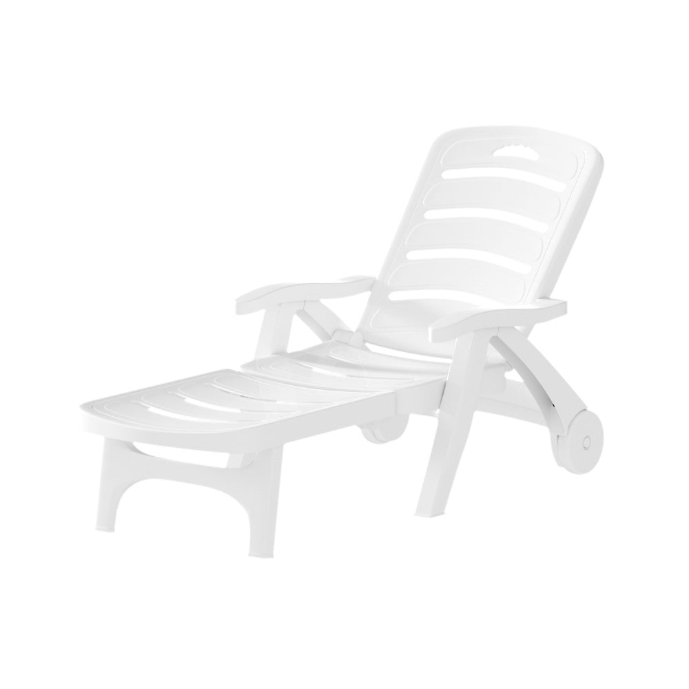 Gardeon Sun Lounger Folding Chaise Lounge Chair Wheels Patio Outdoor Furniture - Outdoorium