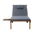 Gardeon 2x Sun Lounge Wooden Lounger Outdoor Furniture Day Bed Wheel Patio Grey - Outdoorium