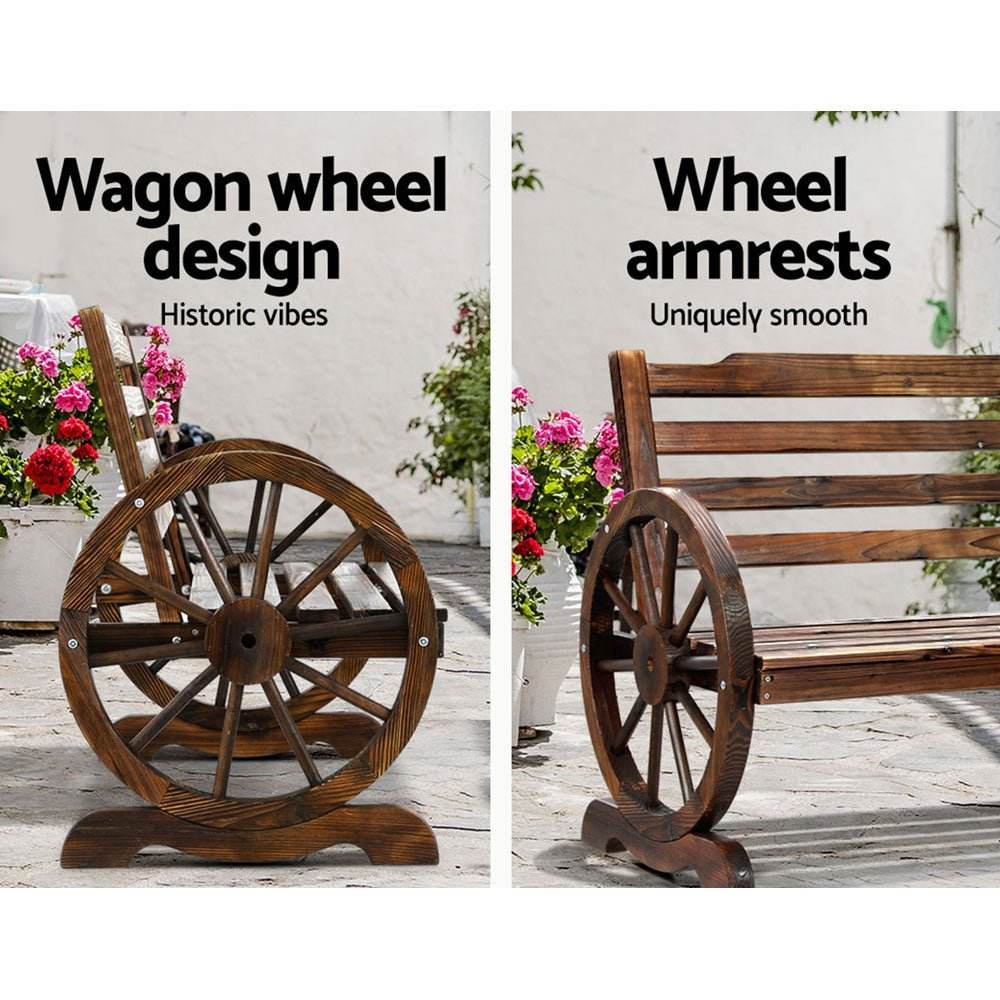 Gardeon Wooden Garden Bench Seat Outdoor Furniture Wagon Chair Patio Lounge - Outdoorium