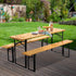 Gardeon Wooden Outdoor Foldable Bench Set - Natural - Outdoorium