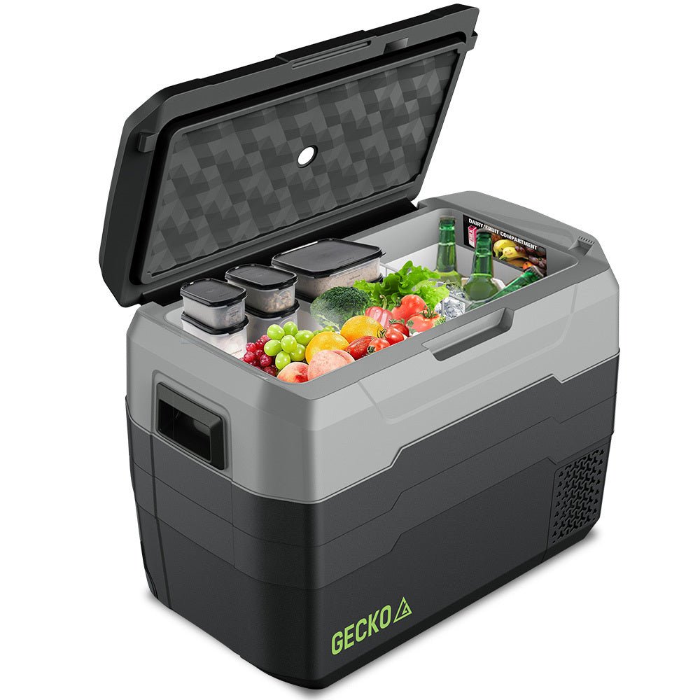 GECKO 40L Portable Fridge Freezer 12V/24V/240V for Camping, Car, Caravan, Boats - Outdoorium