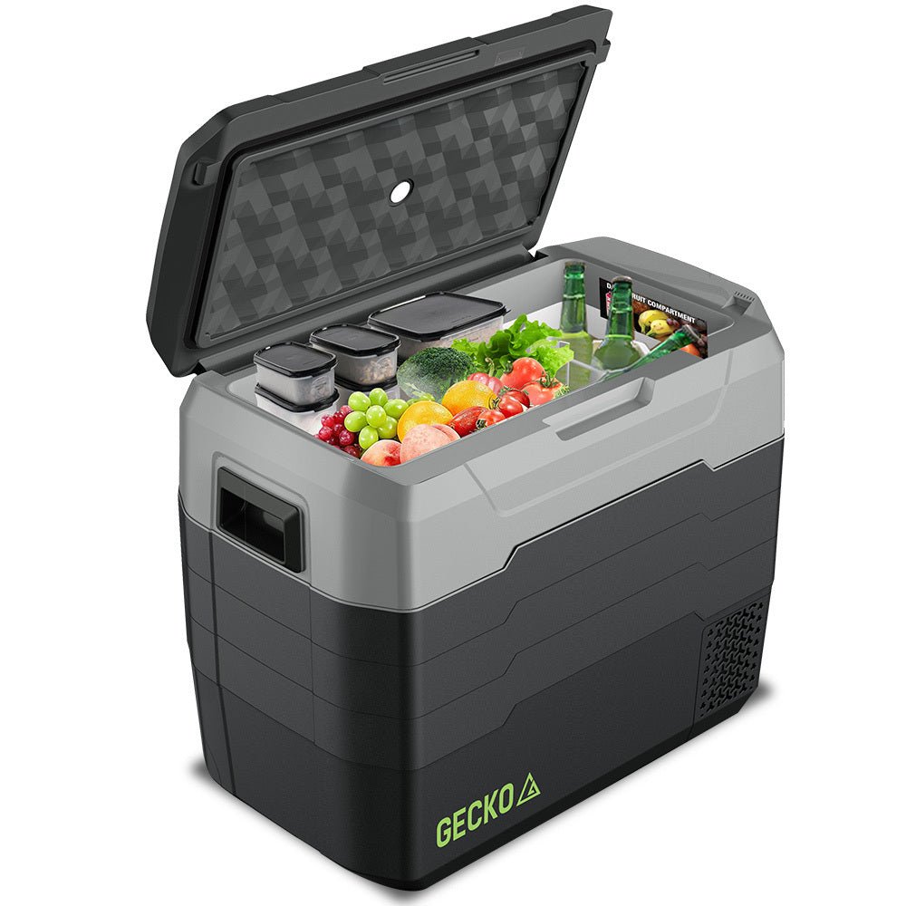 Gecko 50L Portable Fridge Freezer 12V/24V/240V for Camping, Car, Caravan, Boats - Outdoorium