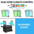 Gecko 55L Dual Zone Portable Fridge Freezer with onboard Lithium Battery, 12V/24V/240V, with 2 Doors, Wheels, for Camping, Car, Outings - Outdoorium