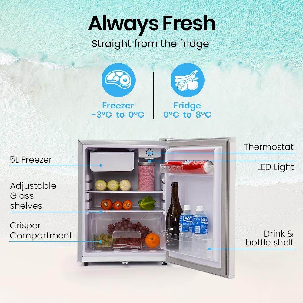 GECKO 70L Portable Fridge Freezer for Car Camping Caravans Fridges Refrigerator Cooler 12V/24V/240V - Outdoorium
