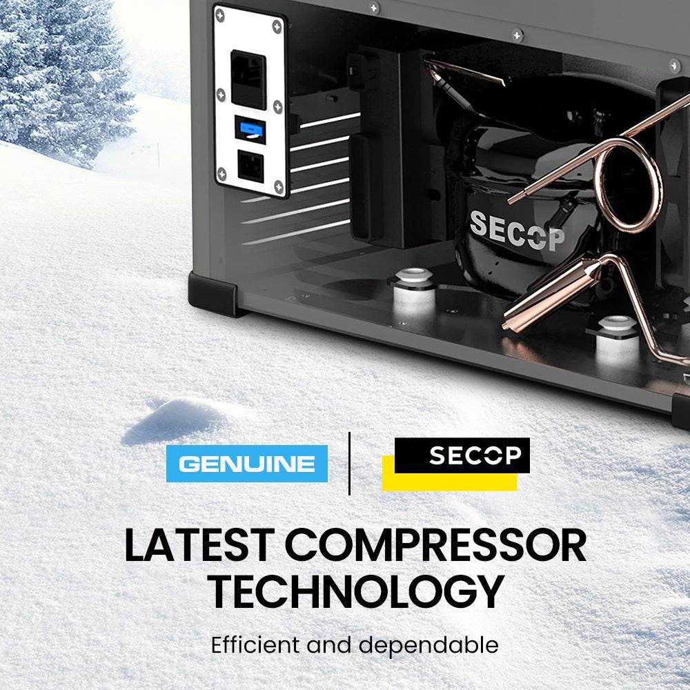 GECKO 92L Dual Zone Portable Fridge / Freezer, SECOP German Brand Compressor, for Camping, Car, Caravan - Outdoorium