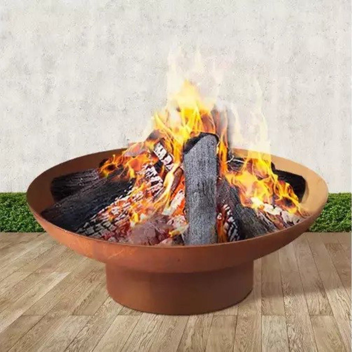 Grillz Outdoor Fire Pit Garden Charcoal Fireplace Patio Heater Vintage Pits 80CM - Outdoorium