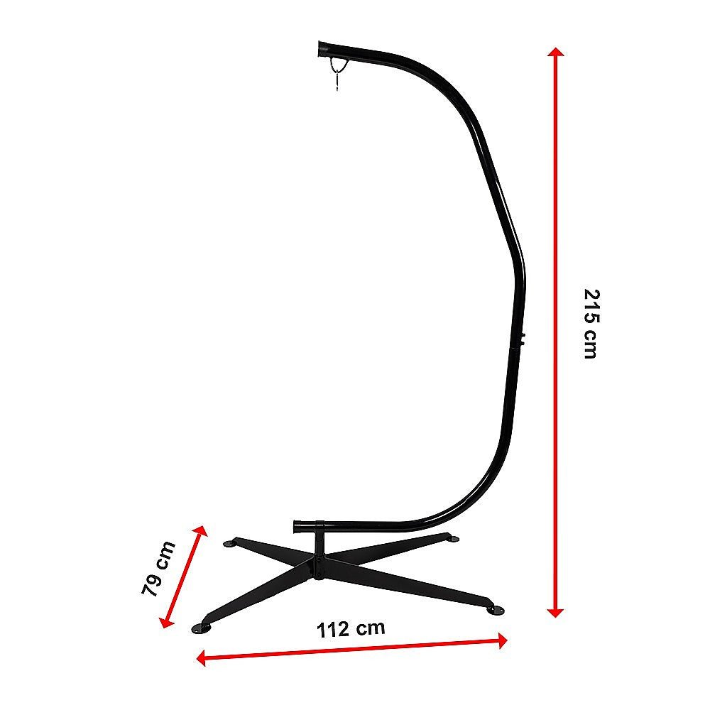 Hammock C Stand Solid Steel Construction for Hanging Air Porch Swing Chair - Outdoorium