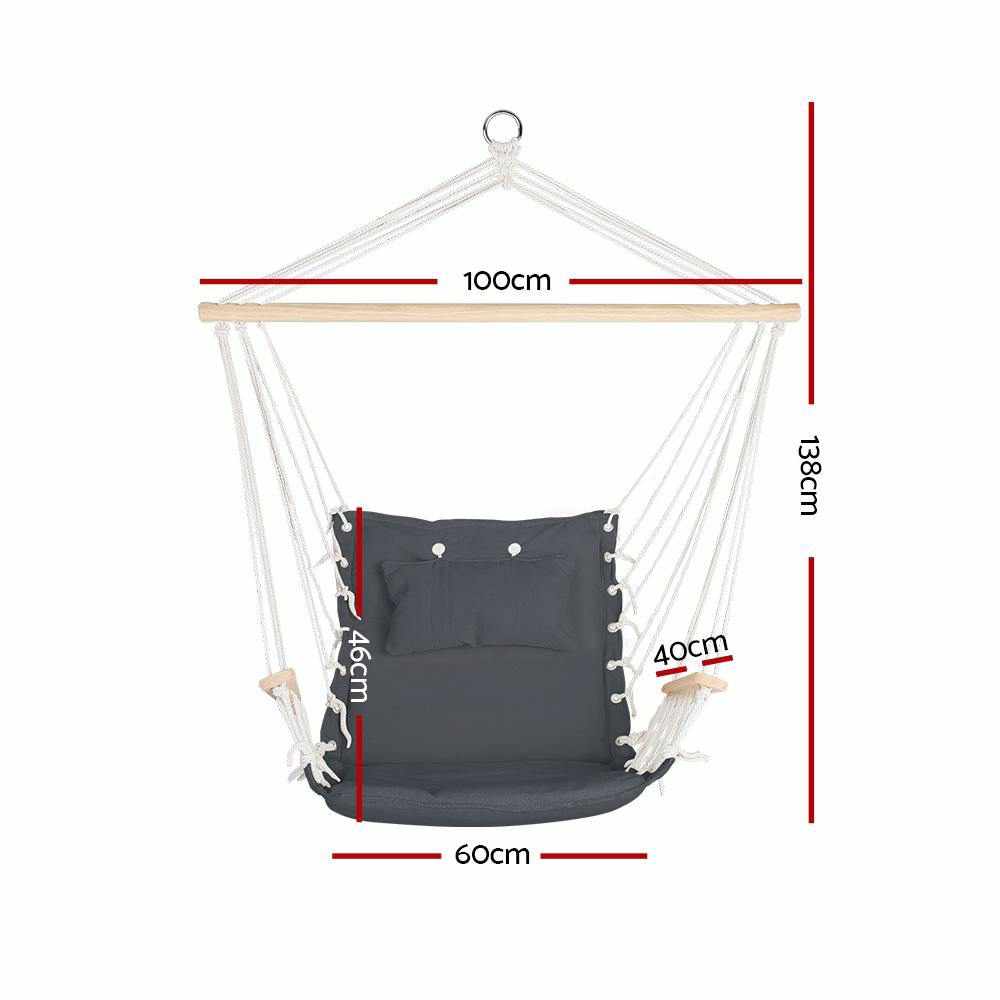 Hammock Hanging Swing Chair - Grey - Outdoorium