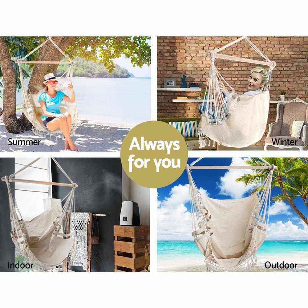 Hammock Swing Chair - Cream - Outdoorium
