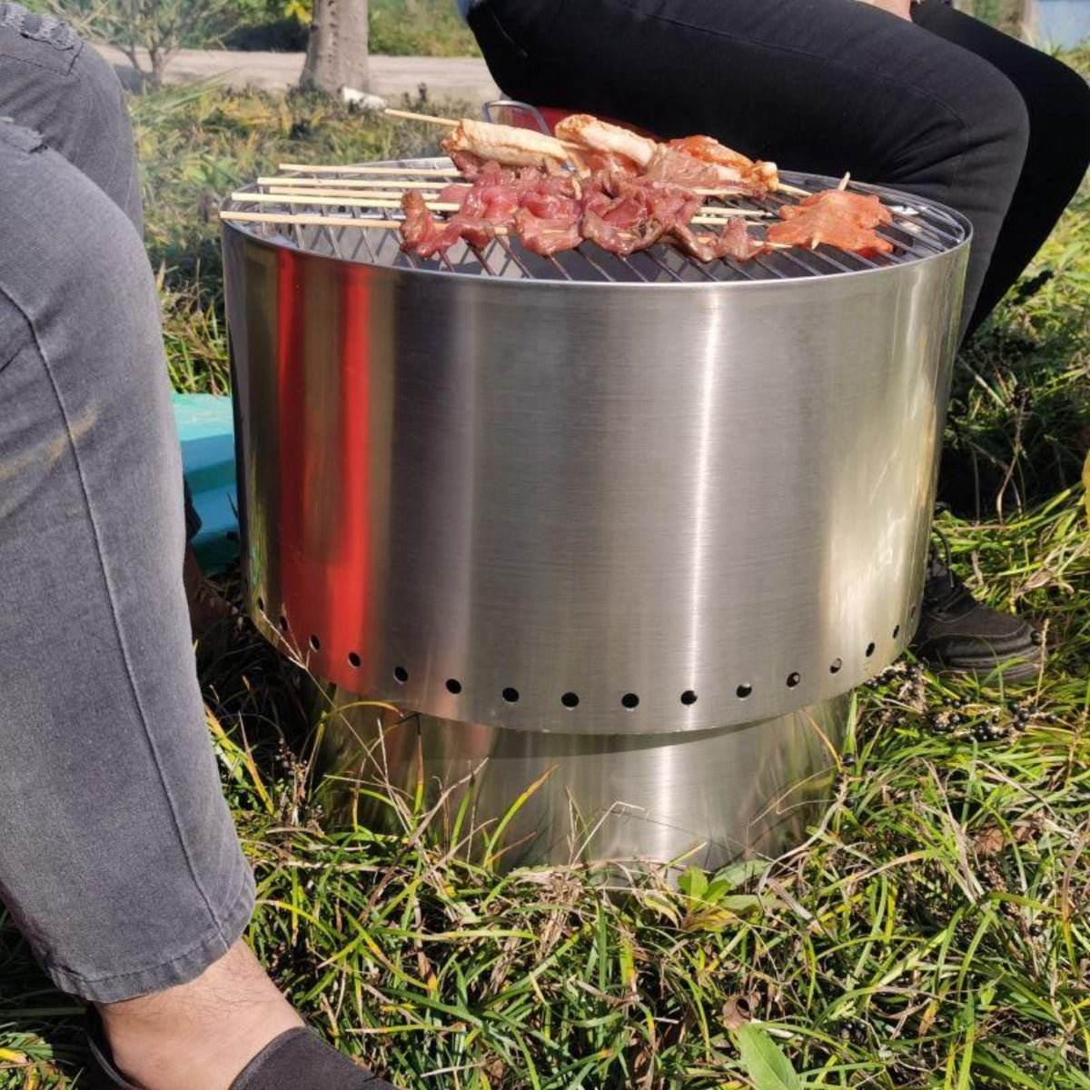 Inferno Smokeless Stainless Steel Fire Pit & Grill - Medium - Outdoorium