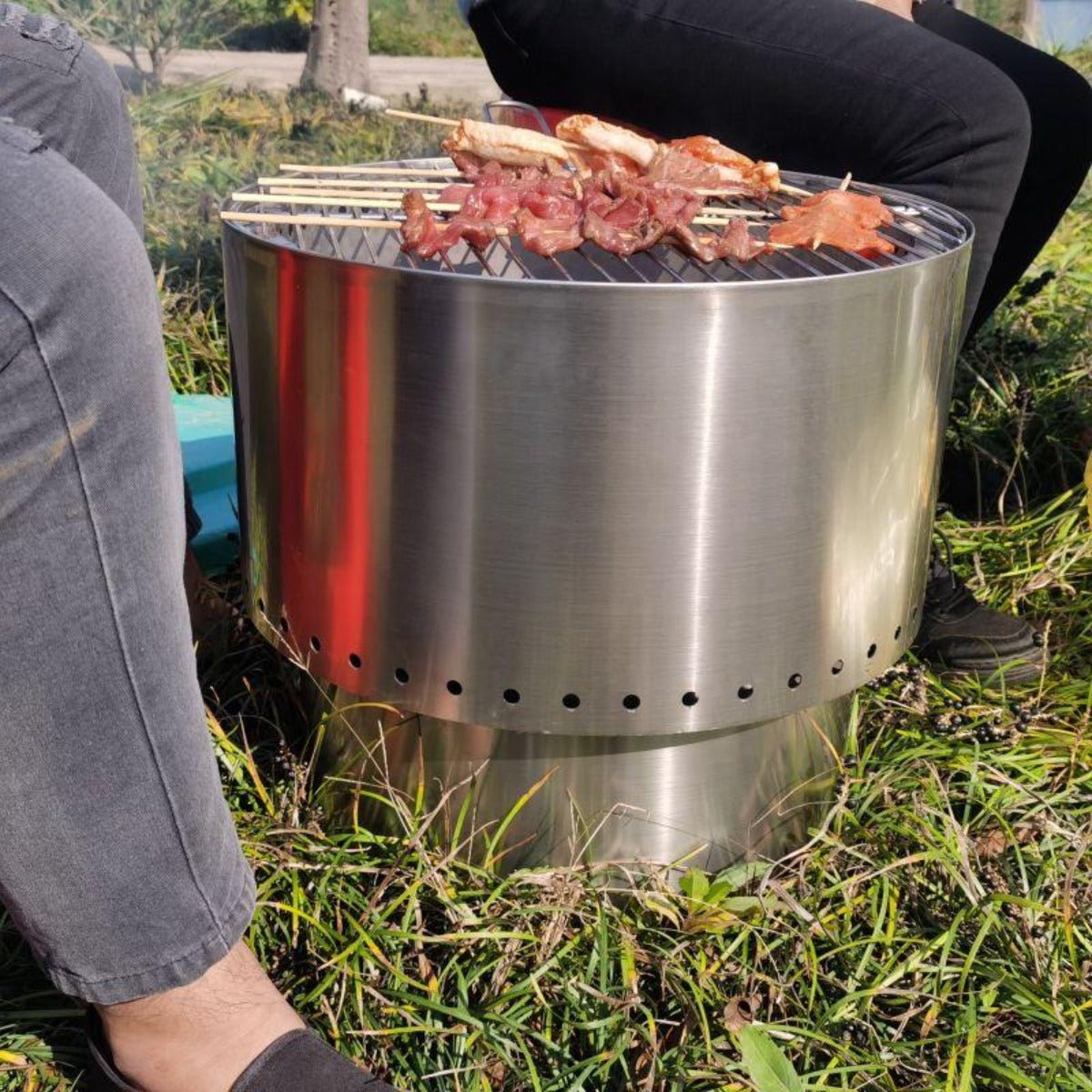 Inferno Smokeless Stainless Steel Fire Pit &amp; Grill - Small - Outdoorium