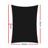 Instahut Shade Sail 5x7m Rectangle 280GSM 98% Black Shade Cloth | Outdoorium