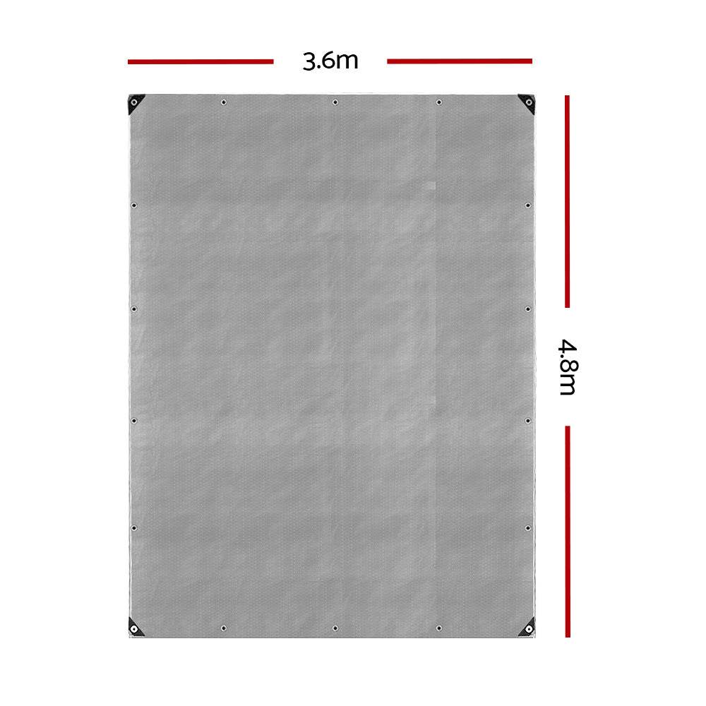 Instahut Tarp Tarpaulin 3.6x4.8m Canvas Camping Heavy Duty Sun Cover - Outdoorium
