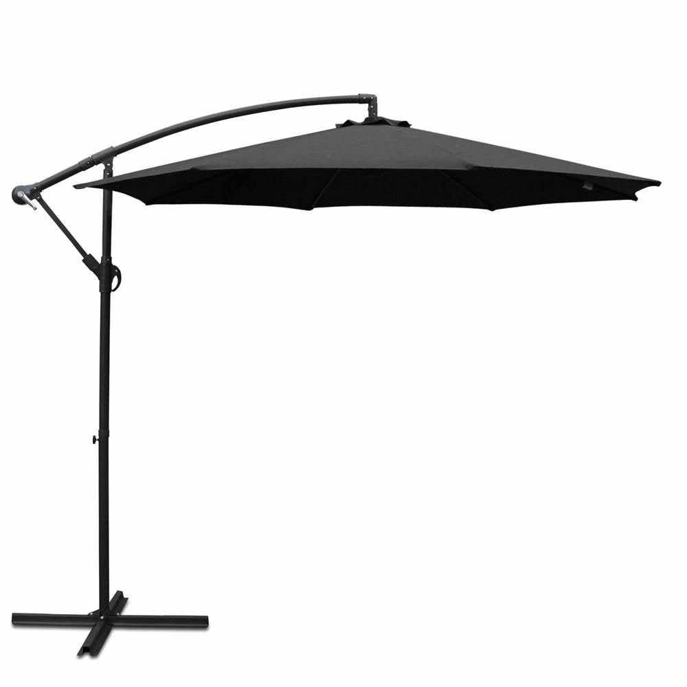 Instahut 3M Cantilevered Outdoor Umbrella - Black - Outdoorium