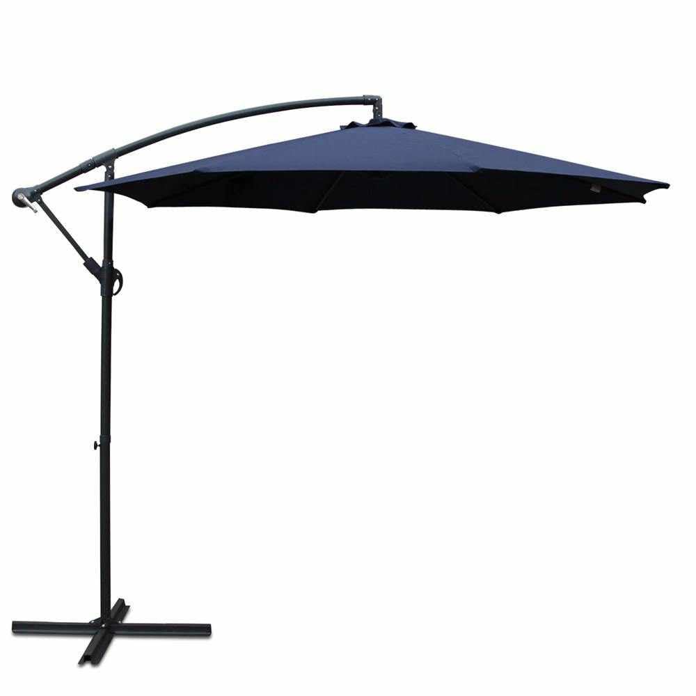 Instahut 3M Cantilevered Outdoor Umbrella - Navy - Outdoorium
