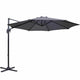 Instahut 3m Outdoor Umbrella Cantilever 360 Degree Tilt Beach Roma Charcoal | Outdoorium