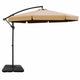 Instahut 3m Outdoor Umbrella w/Base Cantilever Garden Beach Patio Beige | Outdoorium