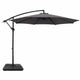 Instahut 3m Umbrella w/Base Outdoor Cantilever Beach Garden Patio Parasol Charcoal | Outdoorium