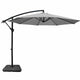 Instahut 3M Umbrella with 50x50cm Base Outdoor Umbrellas Cantilever Sun Stand UV Garden Grey | Outdoorium