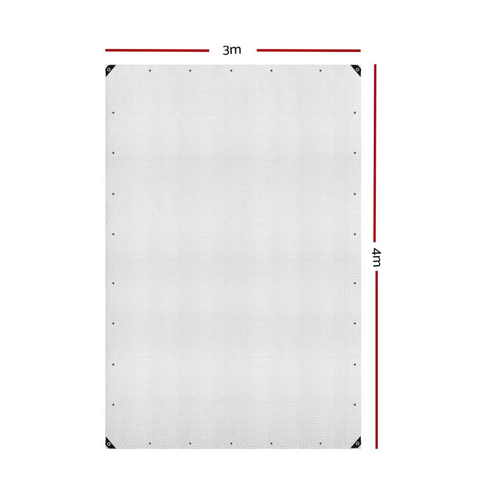 Instahut Tarp Tarpaulin 3x4m Canvas Heavy Duty Camping Cover Clear - Outdoorium