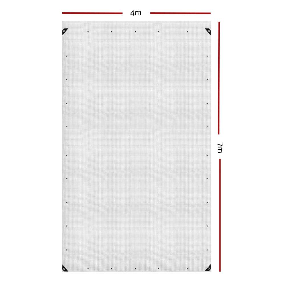 Instahut Tarp Tarpaulin 4x7m Canvas Heavy Duty Camping Cover Clear - Outdoorium