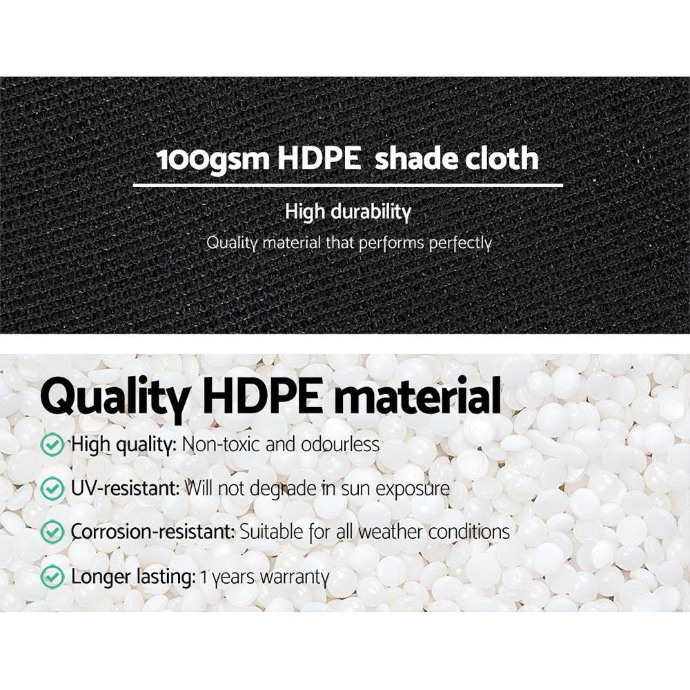 Instahut 50% Shade Cloth 1.83x50m Shadecloth Sail Heavy Duty Black - Outdoorium