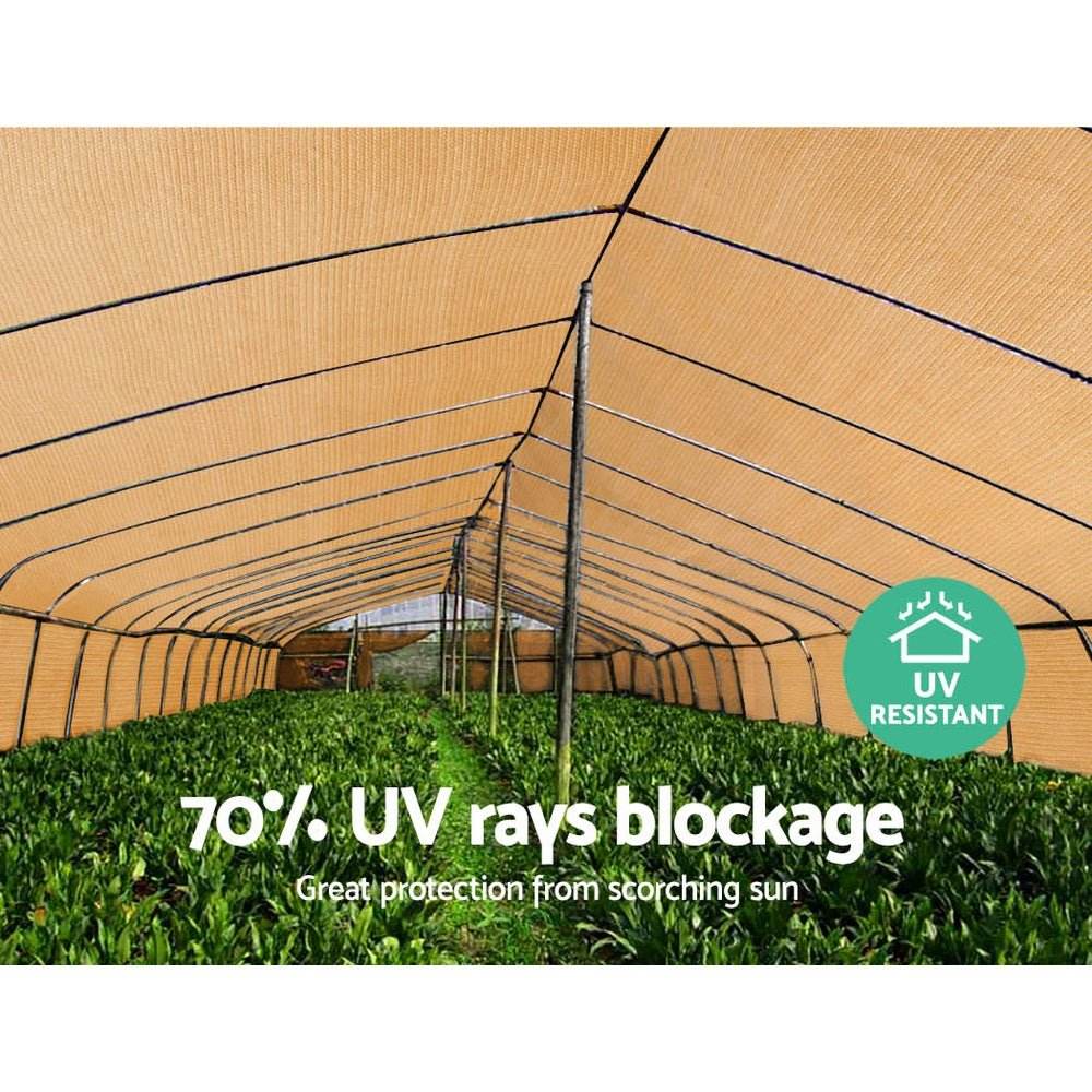 Instahut 70% Shade Cloth 1.83x50m Shadecloth Sail Heavy Duty Beige | Outdoorium