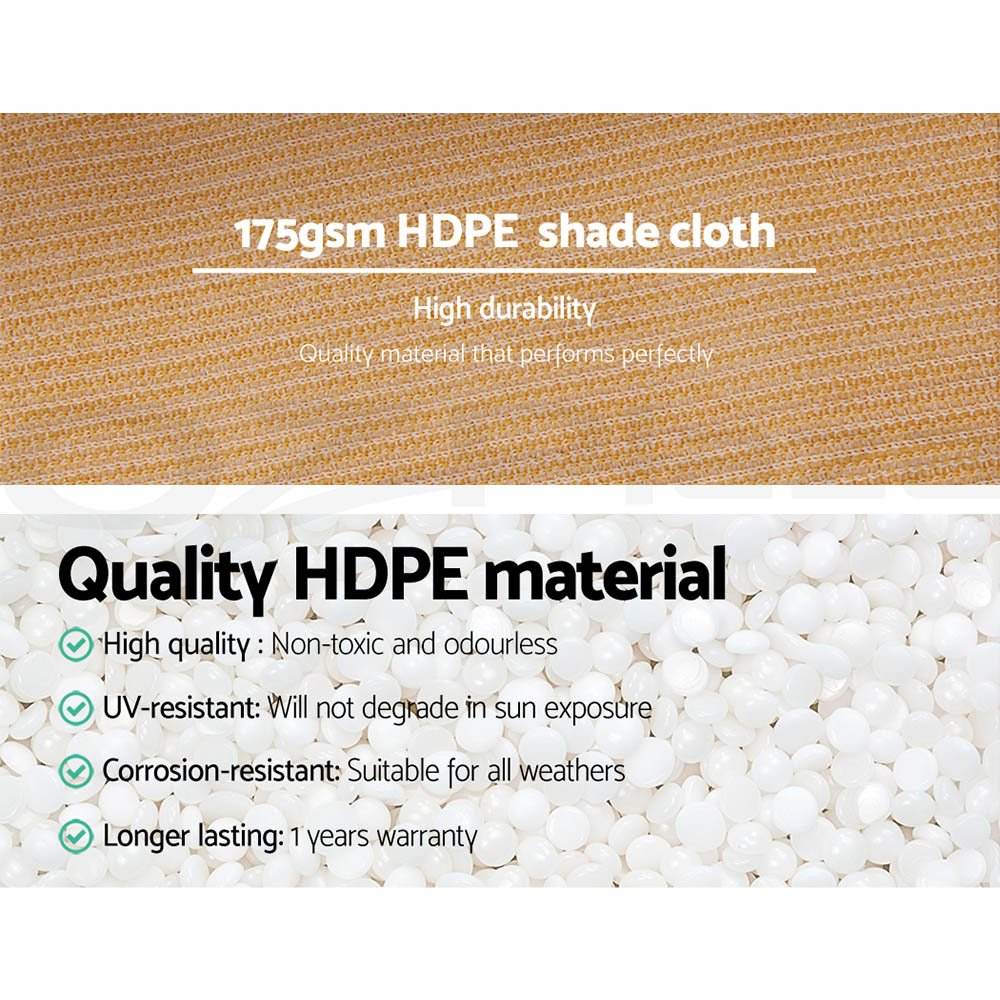 Instahut 70% Shade Cloth 1.83x50m Shadecloth Sail Heavy Duty Beige | Outdoorium