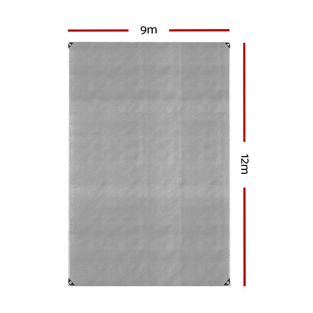Instahut Tarp Tarpaulin 9x12m Canvas Camping Heavy Duty Sun Cover - Outdoorium