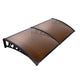 Instahut Window Awning Door Canopy 1m x 2m Brown Hollow Sheet Plastic Frame | Outdoorium