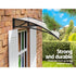 Instahut Window Door Awning Canopy 1mx2m Transparent Sheet Black Plastic Frame | Outdoorium